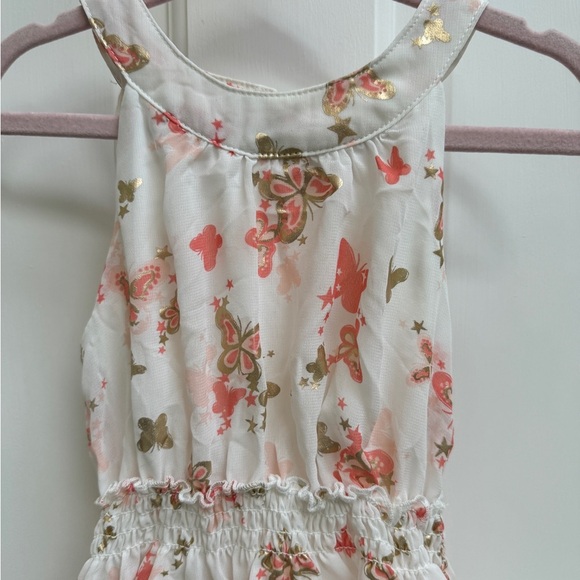 NWOT Epic Threads 3T White Butterfly Sleeveless Girls Hi Low Dress - Picture 3 of 5